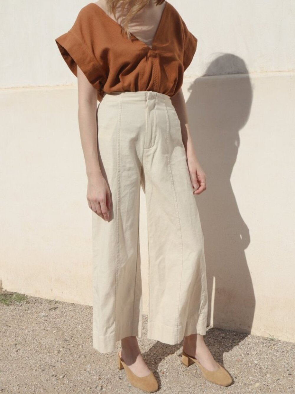 Esby Lucia Ankle Seamed Pant in Natural Size 4